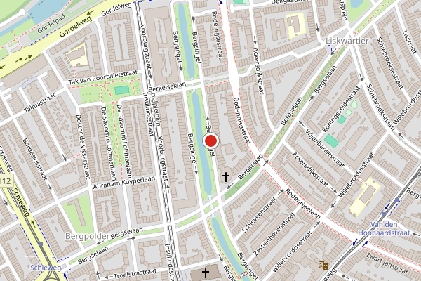 Brandweer-melding op Bergsingel, Rotterdam op 15 juni, kaart-overzicht
