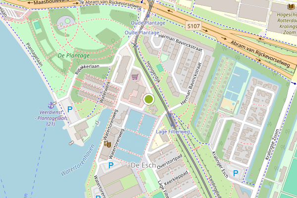Ambulance-melding op Rijnwaterstraat, Rotterdam op 16 juni, kaart-overzicht