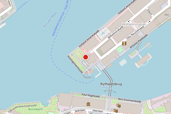 Brandweer-melding op Wilhelminakade, Rotterdam op 16 juni, kaart-overzicht