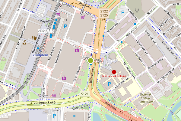 Ambulance-melding op Zuidplein Hoog, Rotterdam op 17 juni, kaart-overzicht