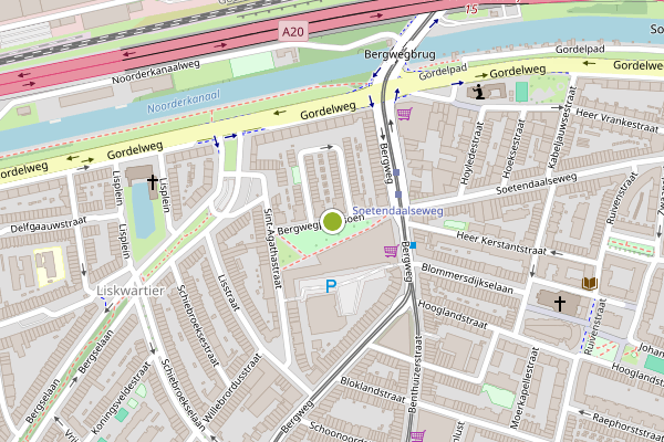 Ambulance-melding op Bergwegplantsoen, Rotterdam op 17 juni, kaart-overzicht