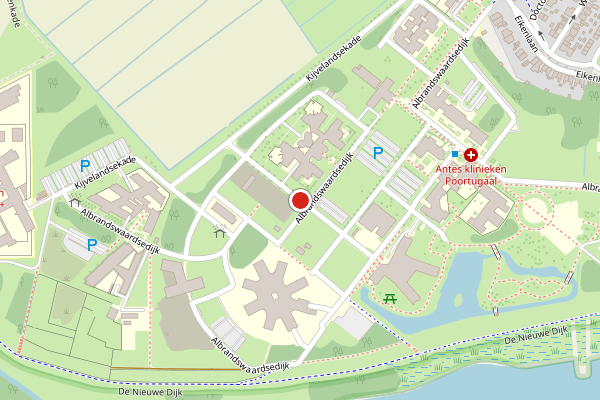 Brandweer-melding op Albrandswaardsedijk, Poortugaal op 17 juni, kaart-overzicht