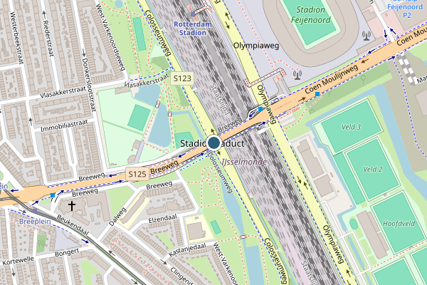 Politie-melding op Colosseumweg, Rotterdam op 18 juni, kaart-overzicht