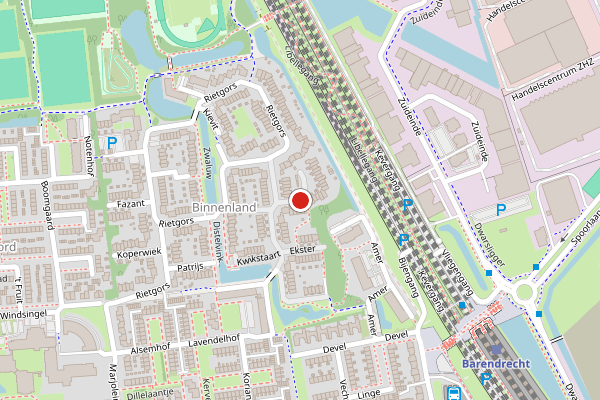 Brandweer-melding op Bergeend, Barendrecht op 17 juni, kaart-overzicht