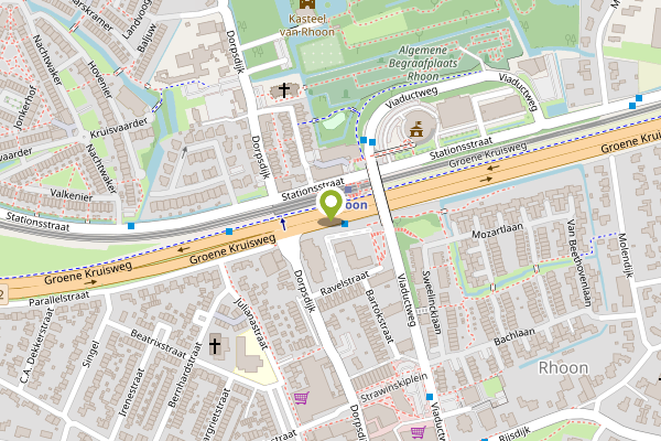 Ambulance-melding op Groene Kruisweg, Rhoon op 4 mei, kaart-overzicht