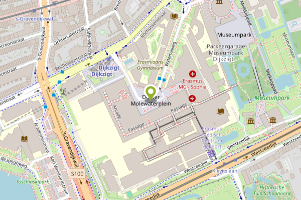 Ambulance-melding op Dr. Molewaterplein, Rotterdam op 4 mei, kaart-overzicht