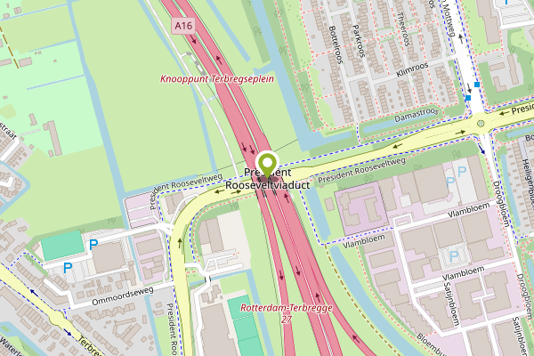 Ambulance-melding op President Rooseveltweg, Rotterdam op 4 mei, kaart-overzicht