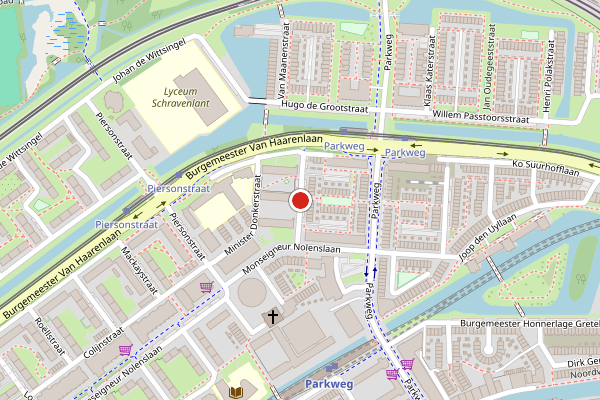 Brandweer-melding op Van Heuven Goedhartstraat, Schiedam op 4 mei, kaart-overzicht