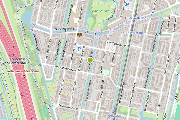 Ambulance-melding op Loevesteinsingel, Rotterdam op 18 juni, kaart-overzicht