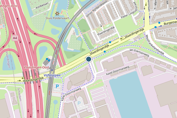 Politie-melding op Karel Doormanweg, Schiedam op 4 mei, kaart-overzicht