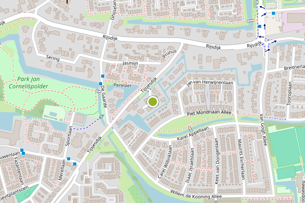 Ambulance-melding op Tijsjesdijk, Rhoon op 18 juni, kaart-overzicht