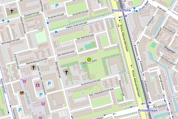 Ambulance-melding op Berlagepad, Rotterdam op 19 juni, kaart-overzicht
