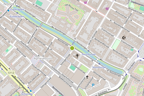 Ambulance-melding op Noordsingel, Rotterdam op 19 juni, kaart-overzicht