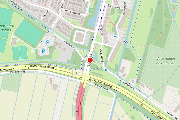 Brandweer-melding op Rijnsingel, Ridderkerk op 18 juni, kaart-overzicht