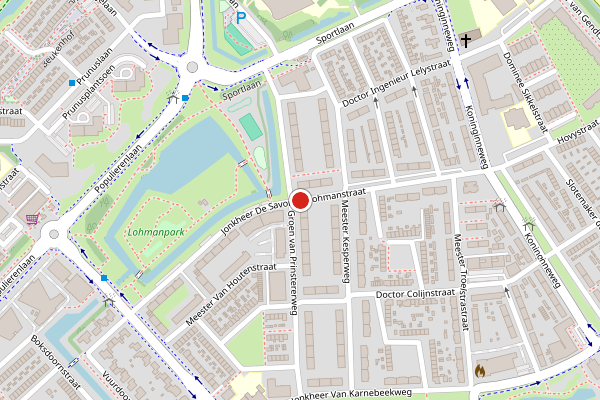 Brandweer-melding op Jhr. De Savornin Lohmanstraat, Ridderkerk op 18 juni, kaart-overzicht