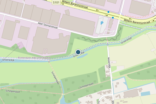 Politie-melding op Groenedijk, Rhoon op 20 juni, kaart-overzicht
