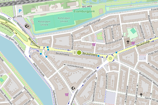 Ambulance-melding op Beukelsweg, Rotterdam op 20 juni, kaart-overzicht