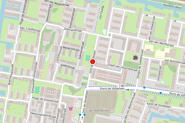 Brandweer-melding op Dirk de Derdelaan, Vlaardingen op 20 juni, kaart-overzicht