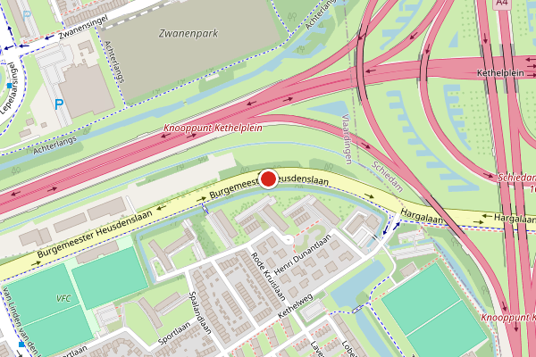 Brandweer-melding op Burgemeester Heusdenslaan, Vlaardingen op 19 juni, kaart-overzicht