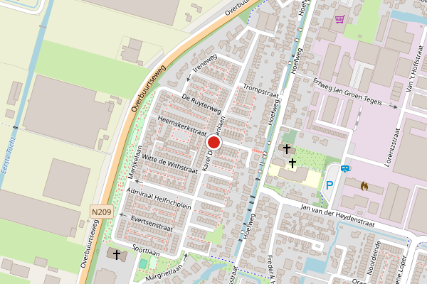 Brandweer-melding op Karel Doormanlaan, Bleiswijk op 19 juni, kaart-overzicht