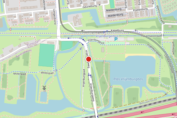 Brandweer-melding op Vrijenburgweg, Barendrecht op 19 juni, kaart-overzicht