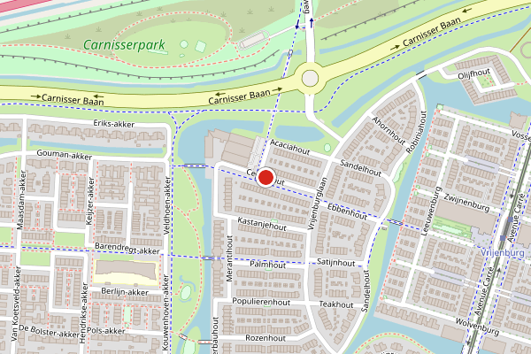 Brandweer-melding op Cederhout, Barendrecht op 19 juni, kaart-overzicht