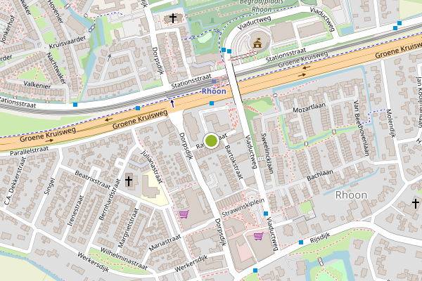 Ambulance-melding op Ravelstraat, Rhoon op 5 mei, kaart-overzicht