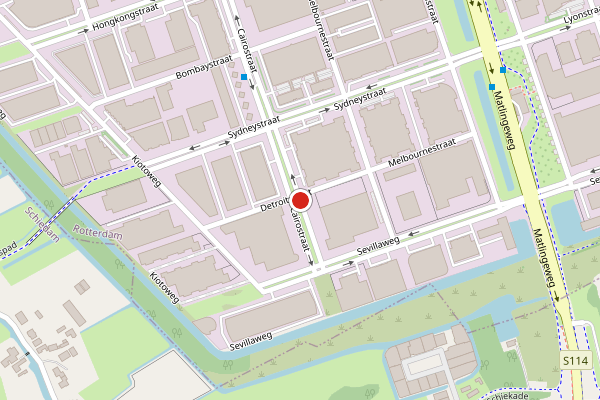 Brandweer-melding op Cairostraat, Rotterdam op 20 juni, kaart-overzicht