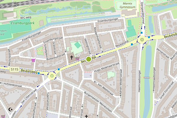 Ambulance-melding op Beukelsdijk, Rotterdam op 20 juni, kaart-overzicht