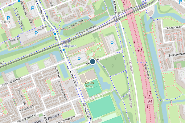 Politie-melding op Eksterlaan, Vlaardingen op 20 juni, kaart-overzicht