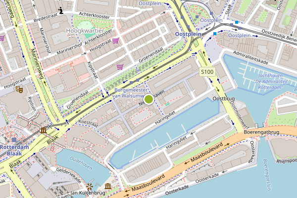 Ambulance-melding op Nieuwehaven, Rotterdam op 21 juni, kaart-overzicht