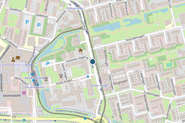 Politie-melding op Groene tuin, Rotterdam op 5 mei, kaart-overzicht