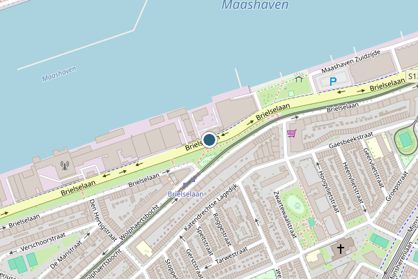 Politie-melding op Brielselaan, Rotterdam op 5 mei, kaart-overzicht