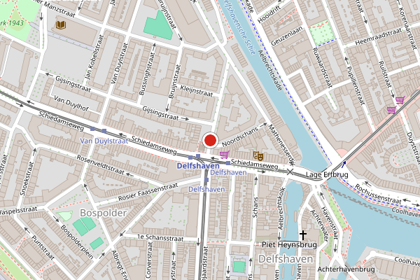 Brandweer-melding op Jan Kruijffstraat, Rotterdam op 5 mei, kaart-overzicht