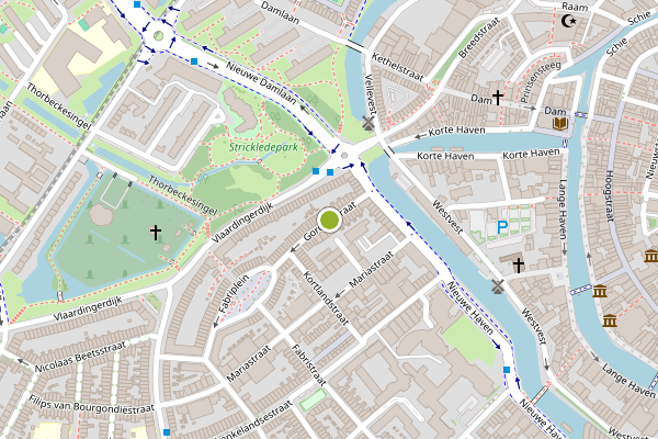 Ambulance-melding op Gordonstraat, Schiedam op 5 mei, kaart-overzicht