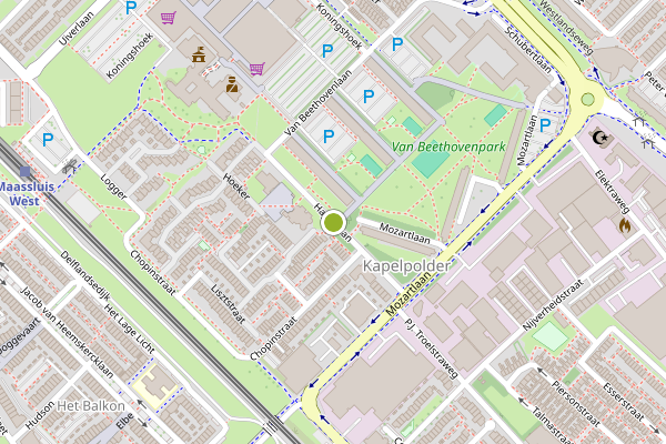 Ambulance-melding op Haydnlaan, Maassluis op 21 juni, kaart-overzicht