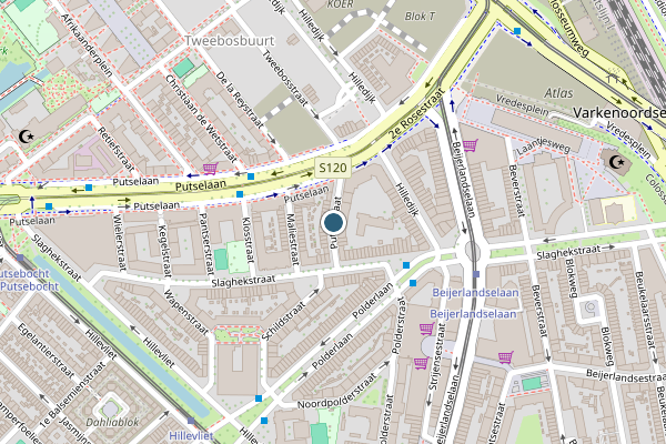 Politie-melding op Putsestraat, Rotterdam op 21 juni, kaart-overzicht