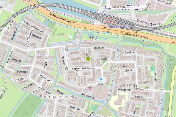 Ambulance-melding op Lupine, Hoogvliet op 21 juni, kaart-overzicht
