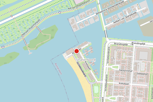 Brandweer-melding op Kretalaan, Rotterdam op 21 juni, kaart-overzicht