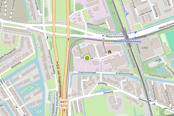 Ambulance-melding op Petristraat, Rotterdam op 21 juni, kaart-overzicht