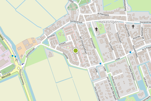 Ambulance-melding op Zwette, Hekelingen op 21 juni, kaart-overzicht