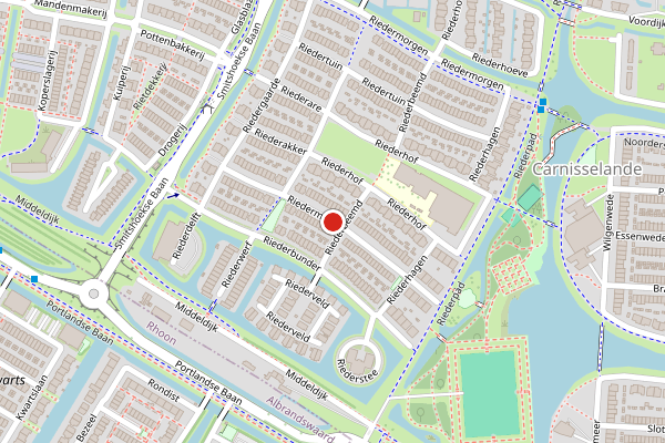 Brandweer-melding op Riedermeet, Barendrecht op 21 juni, kaart-overzicht