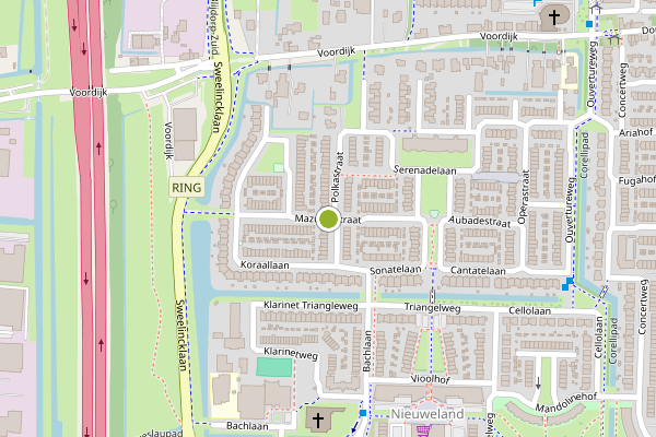 Ambulance-melding op Mazurkastraat, Barendrecht op 5 mei, kaart-overzicht