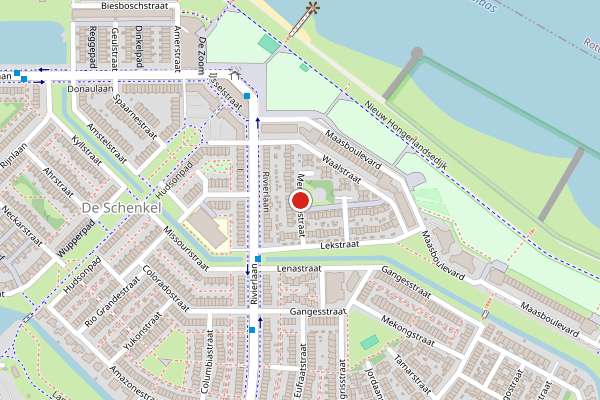 Brandweer-melding op Merwedestraat, Spijkenisse op 22 juni, kaart-overzicht