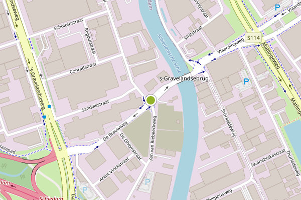 Ambulance-melding op De Brauwweg, Schiedam op 22 juni, kaart-overzicht