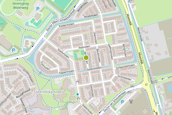 Ambulance-melding op Verfmolen, Maassluis op 22 juni, kaart-overzicht