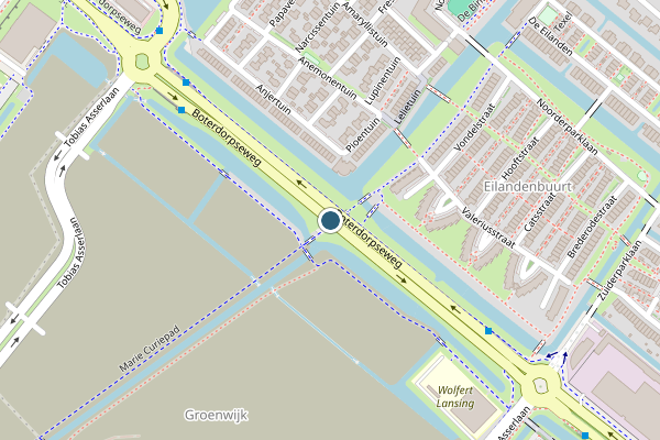 Politie-melding op Boterdorpseweg, Bergschenhoek op 22 juni, kaart-overzicht