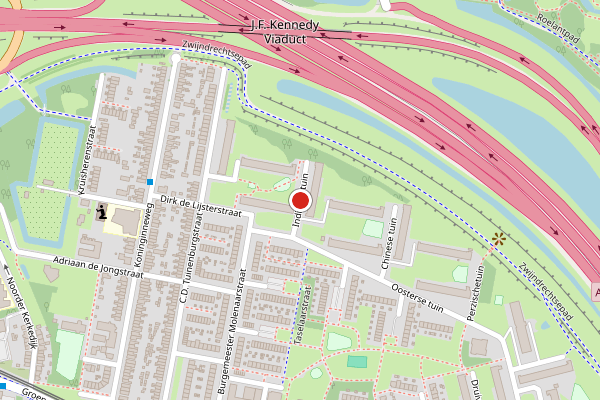 Brandweer-melding op Indische tuin, Rotterdam op 22 juni, kaart-overzicht