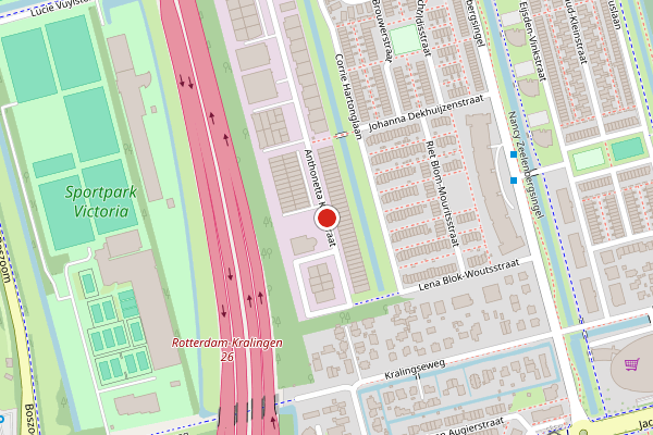 Brandweer-melding op Anthonetta Kuijlstraat, Rotterdam op 22 juni, kaart-overzicht