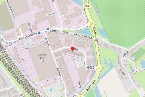 Brandweer-melding op Ebweg, Barendrecht op 23 juni, kaart-overzicht